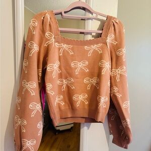 Women's Pink Bow Sweater